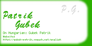 patrik gubek business card